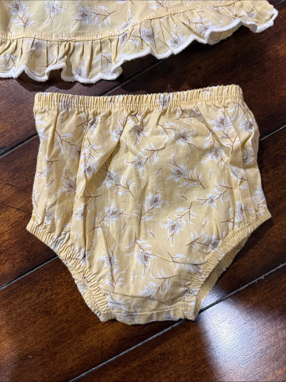 Gerber Yellow Floral Ruffle Bloomer Outfit